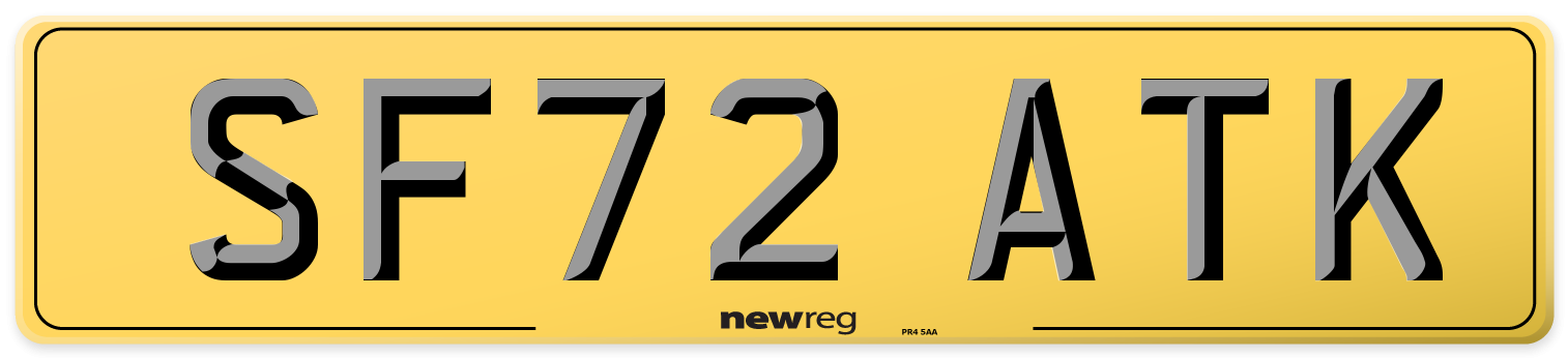 SF72 ATK Rear Number Plate