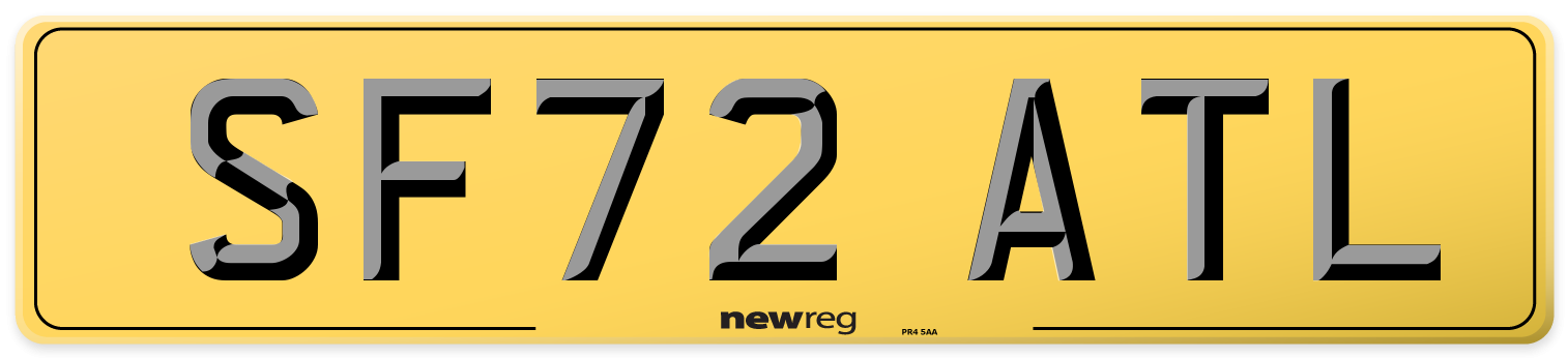 SF72 ATL Rear Number Plate