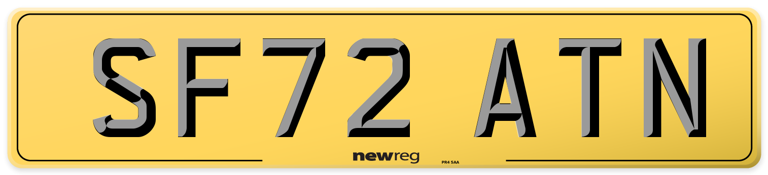 SF72 ATN Rear Number Plate