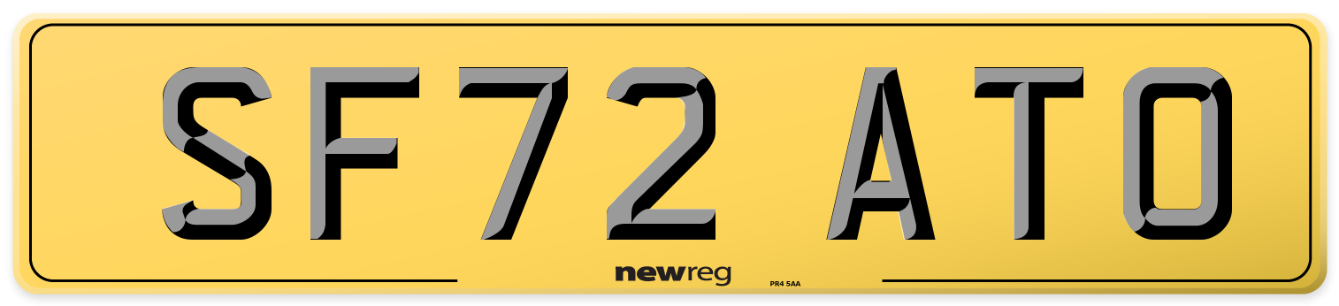 SF72 ATO Rear Number Plate