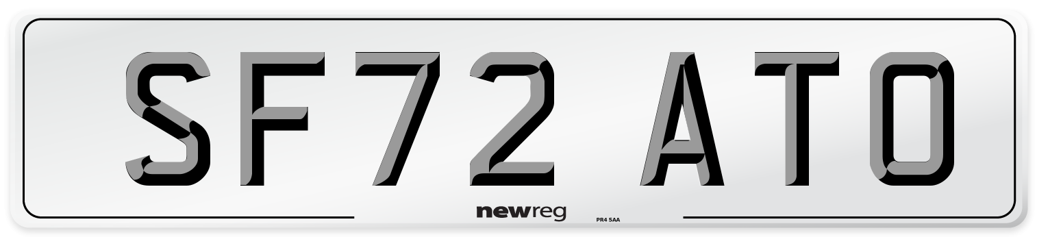 SF72 ATO Front Number Plate