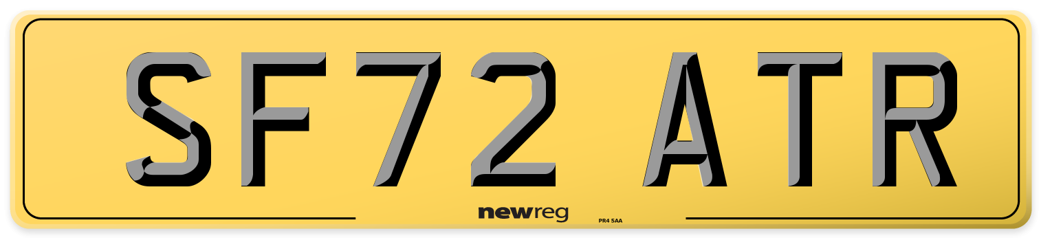 SF72 ATR Rear Number Plate