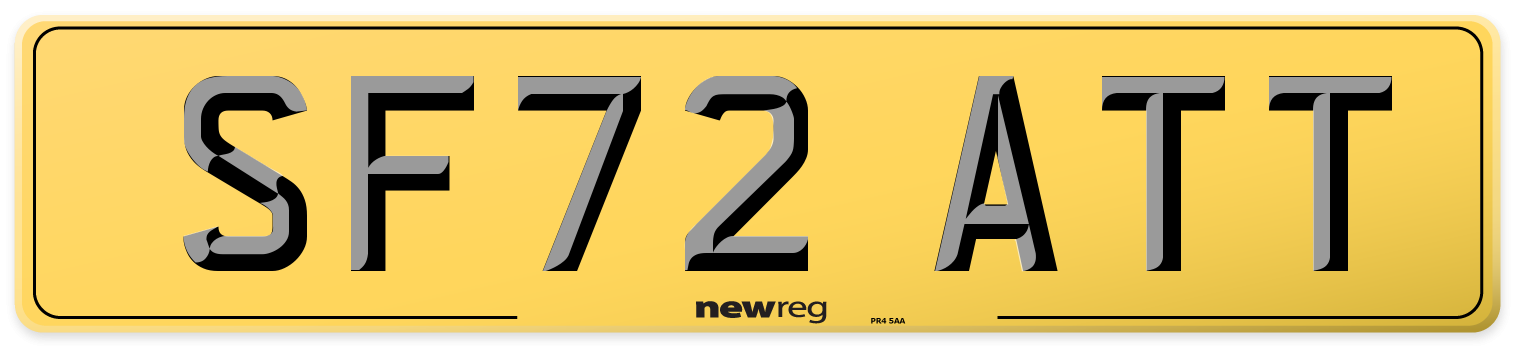 SF72 ATT Rear Number Plate