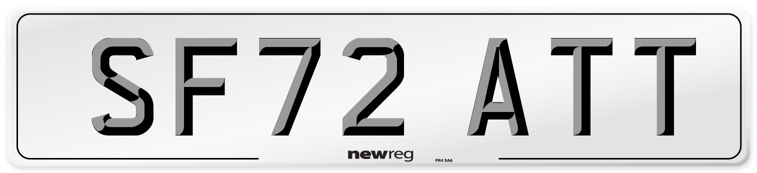 SF72 ATT Front Number Plate