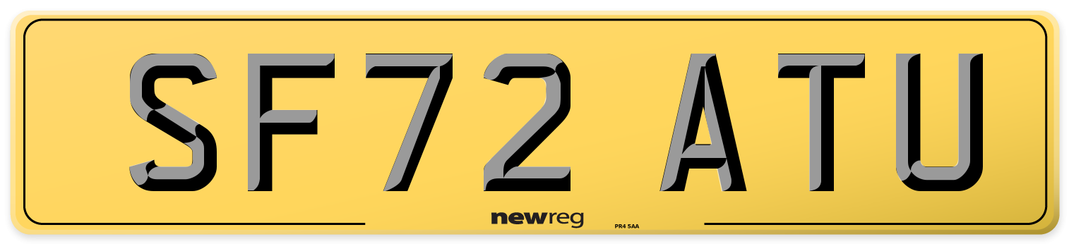 SF72 ATU Rear Number Plate