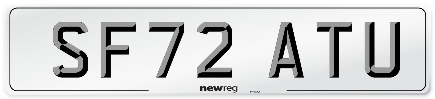 SF72 ATU Front Number Plate