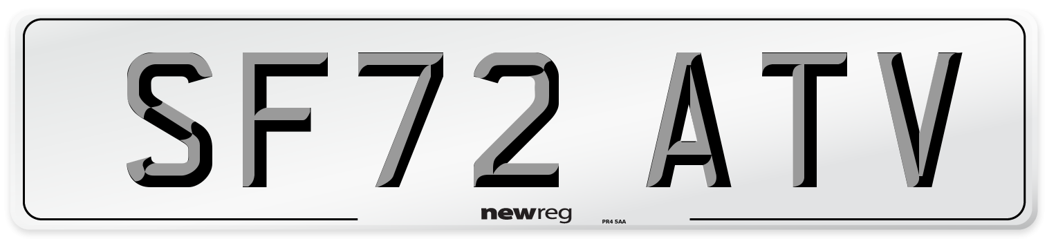 SF72 ATV Front Number Plate
