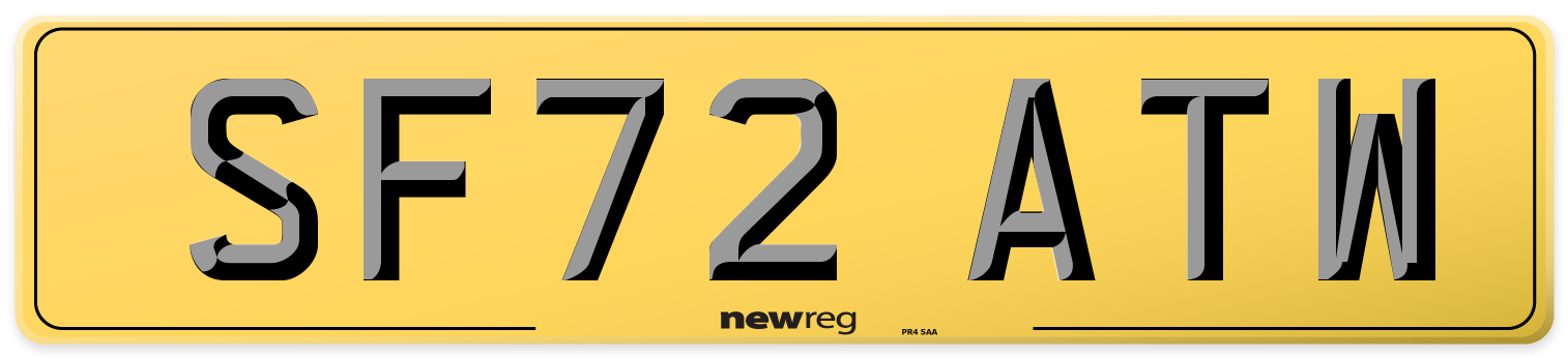SF72 ATW Rear Number Plate