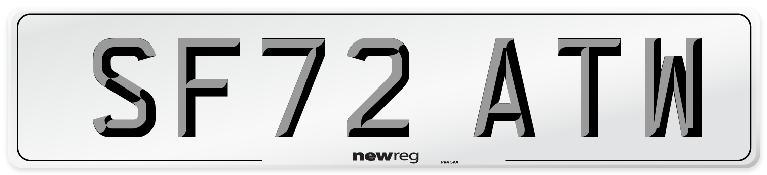 SF72 ATW Front Number Plate