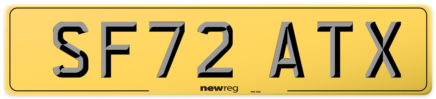 SF72 ATX Rear Number Plate