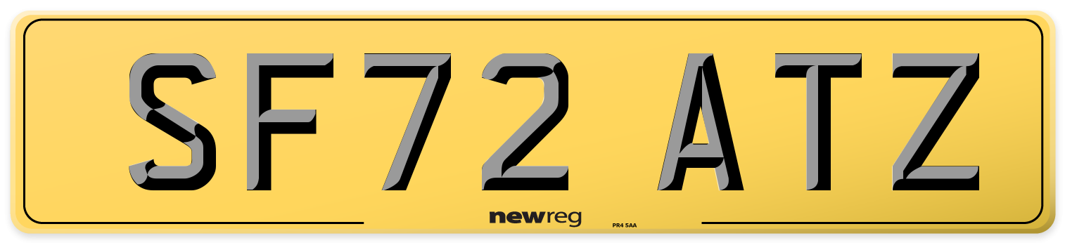 SF72 ATZ Rear Number Plate