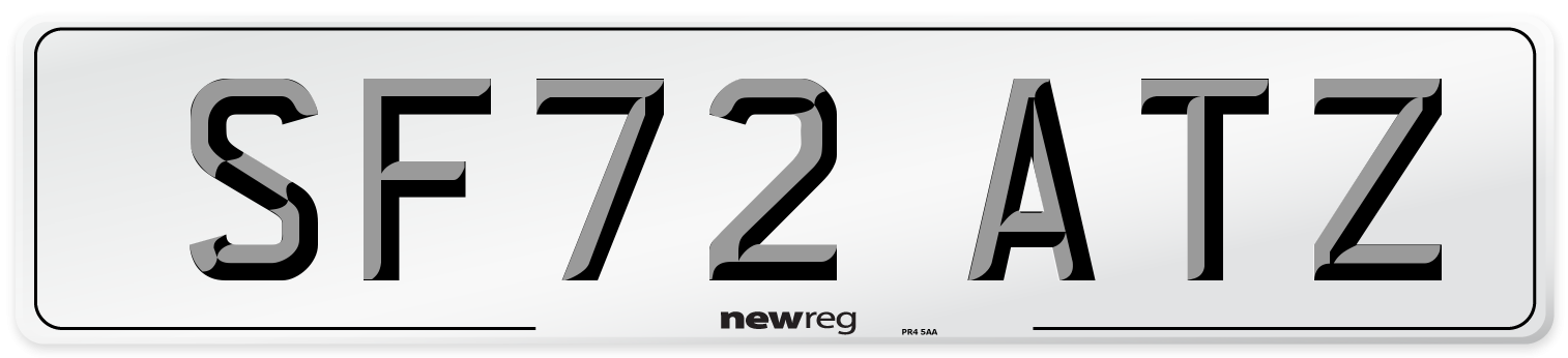 SF72 ATZ Front Number Plate