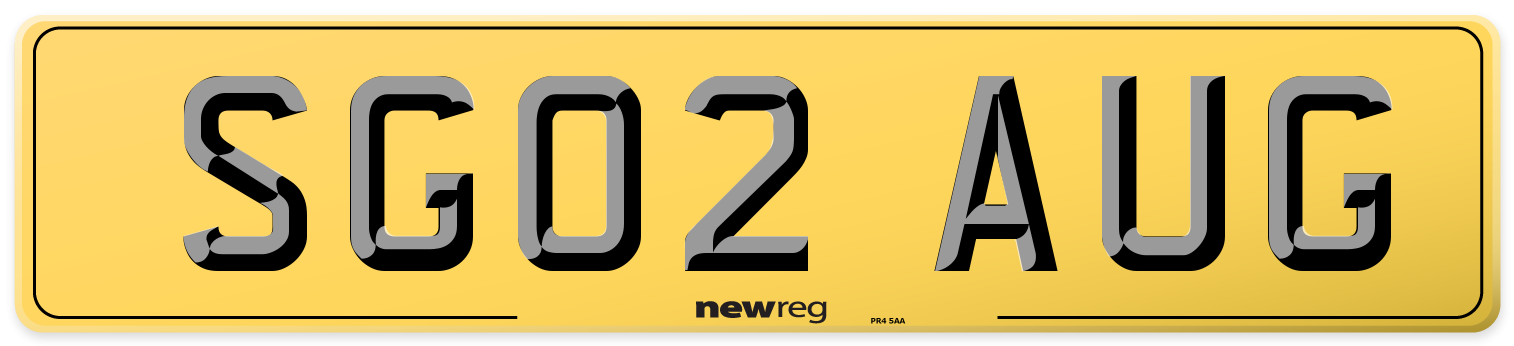 SG02 AUG Rear Number Plate