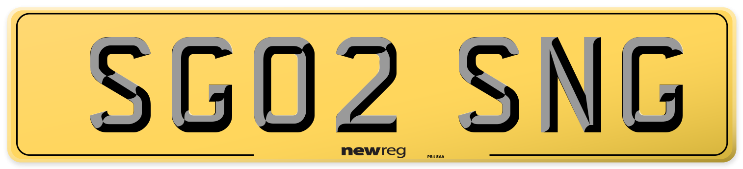 SG02 SNG Rear Number Plate