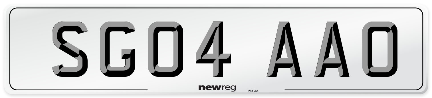SG04 AAO Front Number Plate