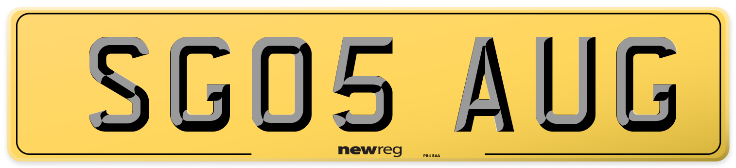SG05 AUG Rear Number Plate