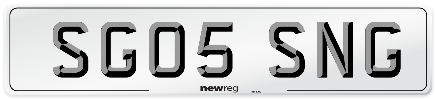 SG05 SNG Front Number Plate