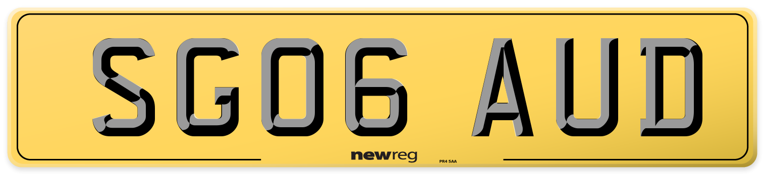 SG06 AUD Rear Number Plate