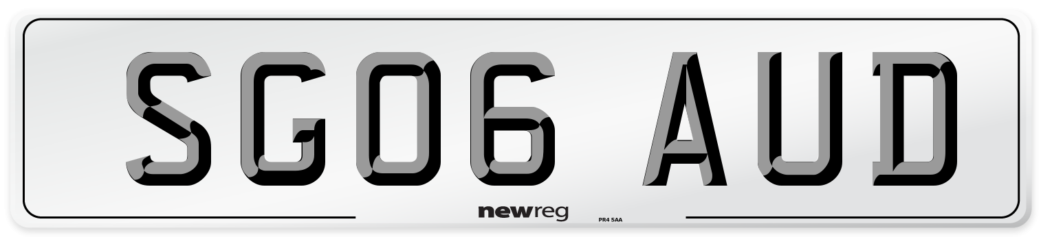 SG06 AUD Front Number Plate