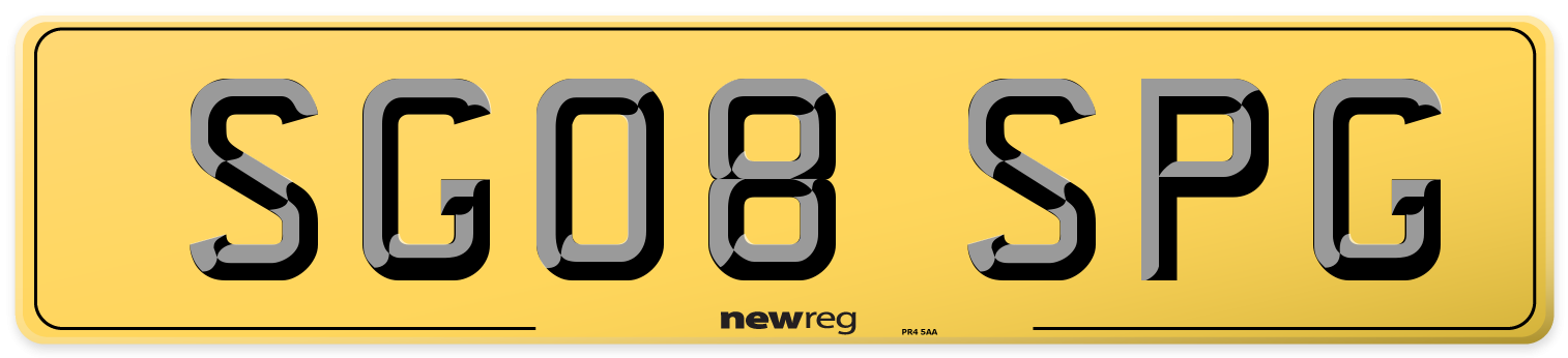 SG08 SPG Rear Number Plate