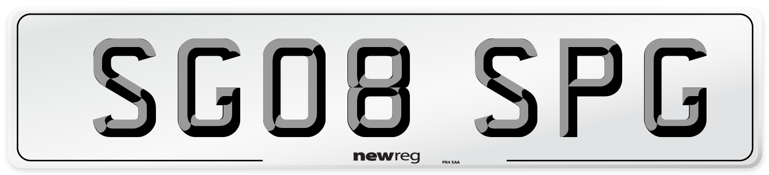 SG08 SPG Front Number Plate