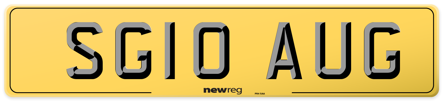 SG10 AUG Rear Number Plate