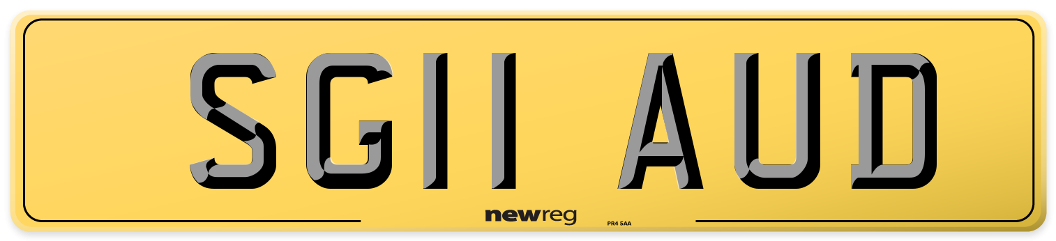 SG11 AUD Rear Number Plate