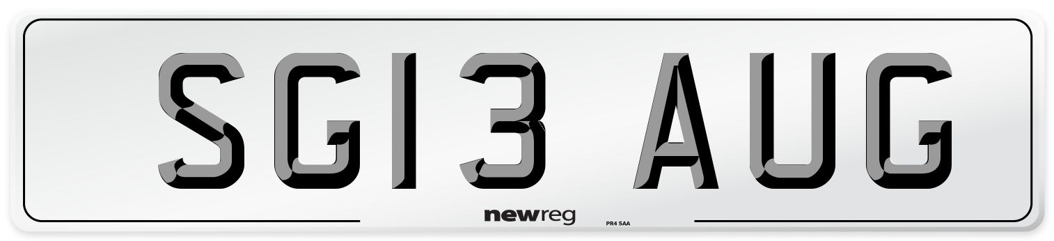 SG13 AUG Front Number Plate