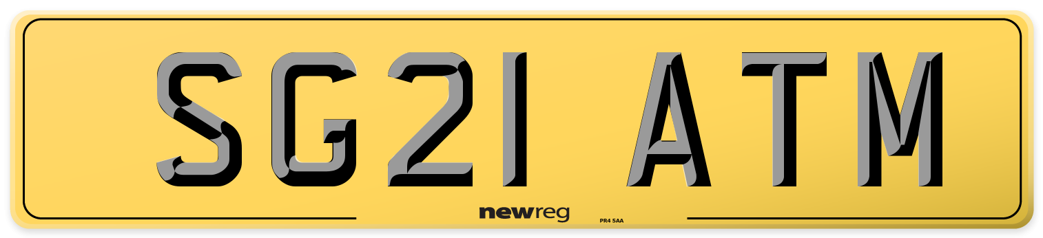 SG21 ATM Rear Number Plate