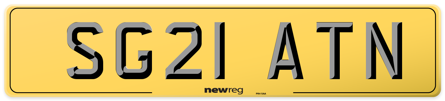 SG21 ATN Rear Number Plate