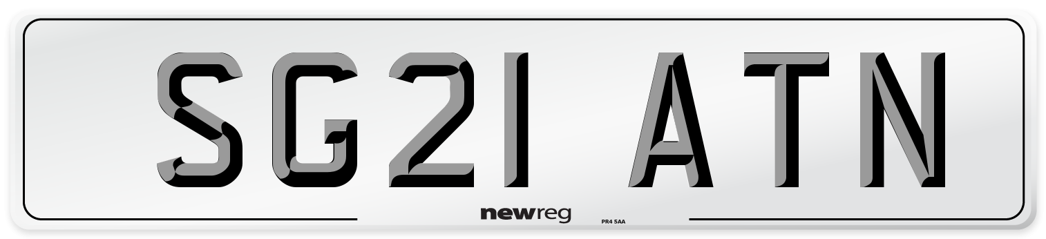 SG21 ATN Front Number Plate