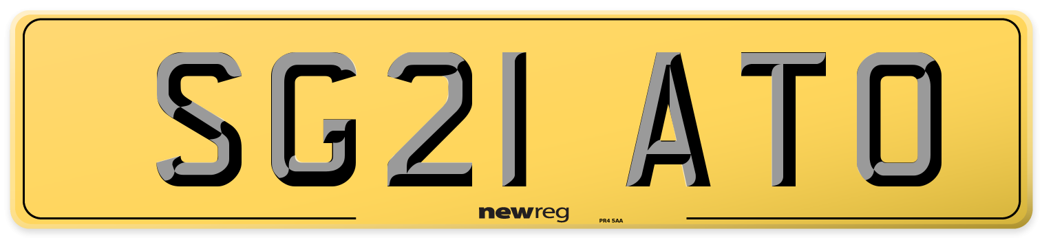 SG21 ATO Rear Number Plate