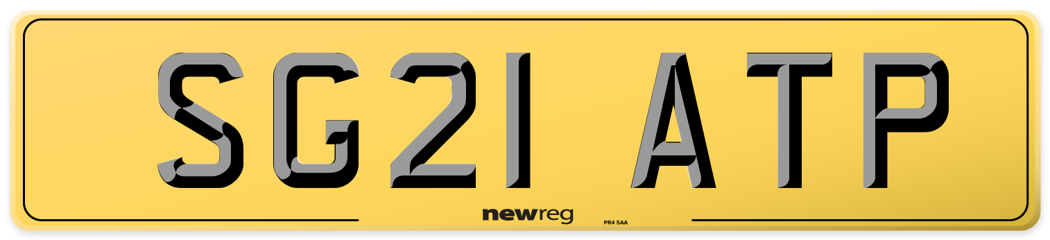 SG21 ATP Rear Number Plate