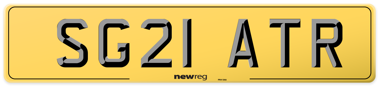 SG21 ATR Rear Number Plate
