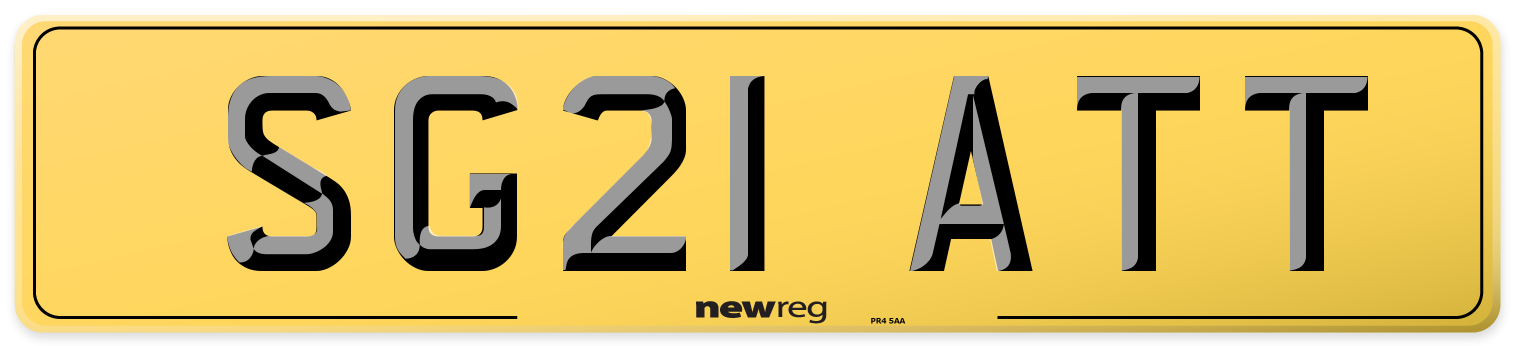 SG21 ATT Rear Number Plate