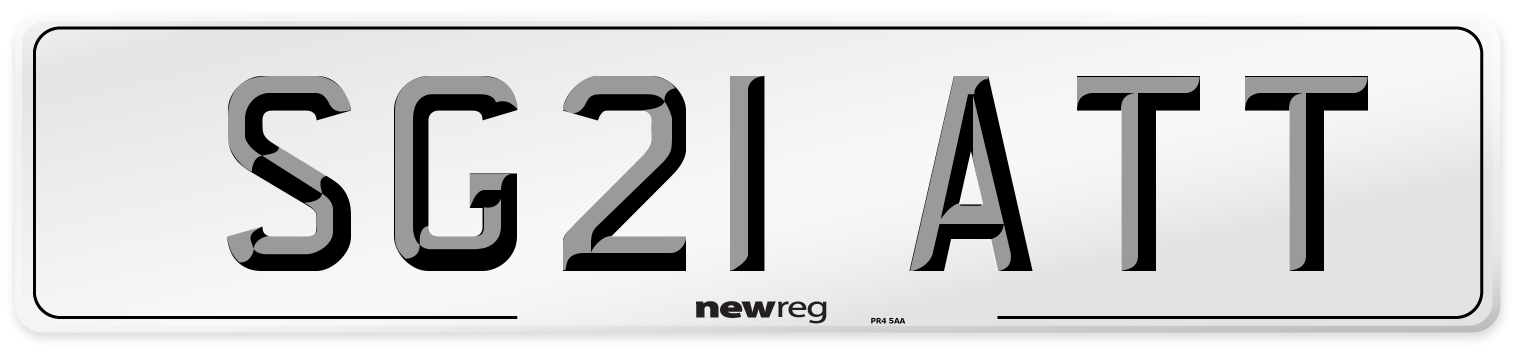 SG21 ATT Front Number Plate