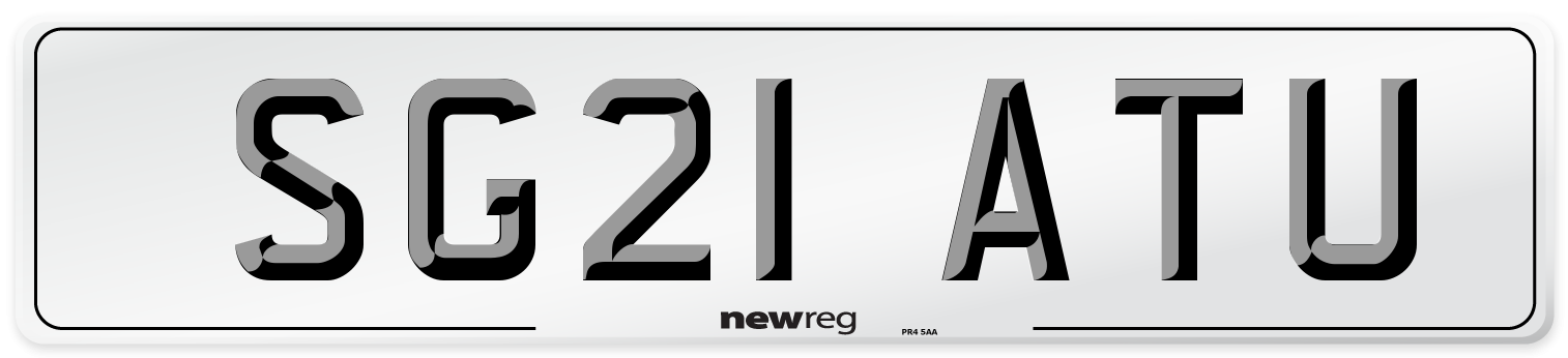 SG21 ATU Front Number Plate