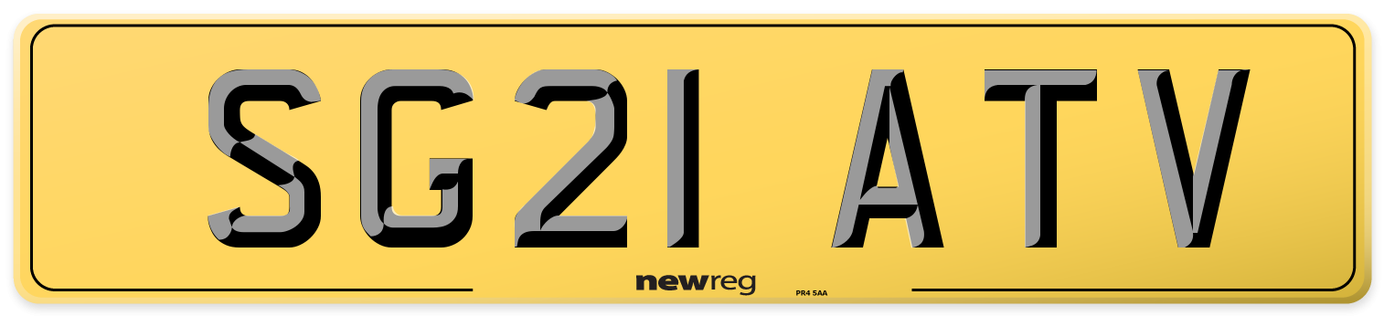 SG21 ATV Rear Number Plate