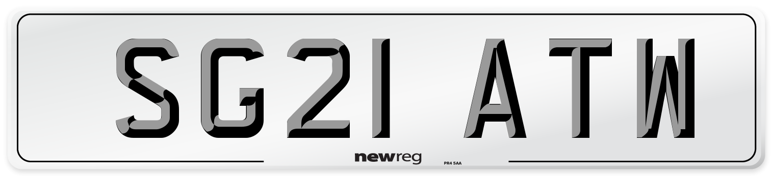 SG21 ATW Front Number Plate
