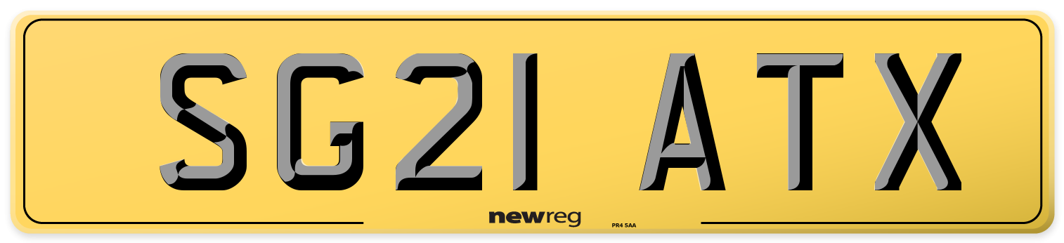 SG21 ATX Rear Number Plate