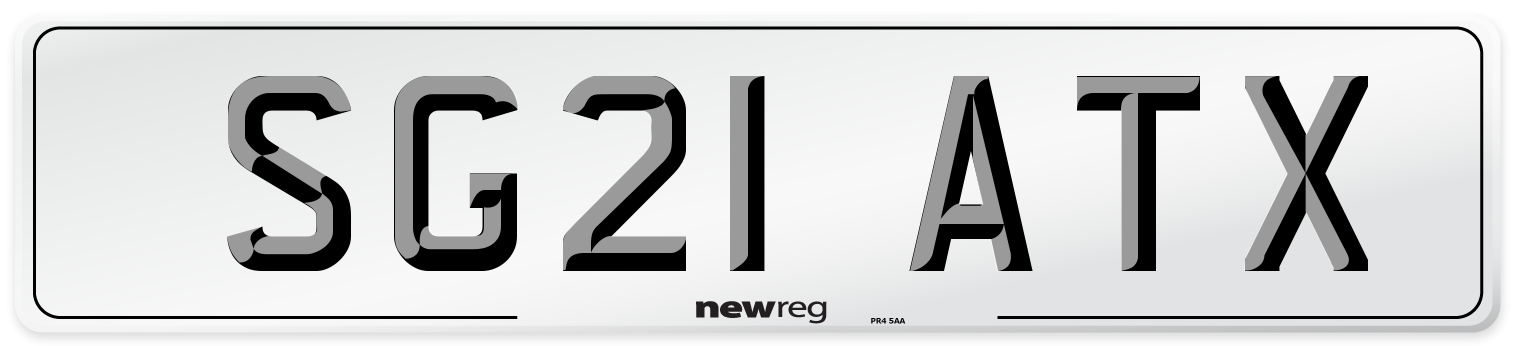 SG21 ATX Front Number Plate