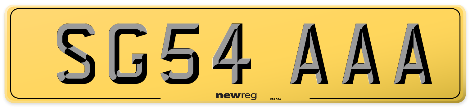 SG54 AAA Rear Number Plate