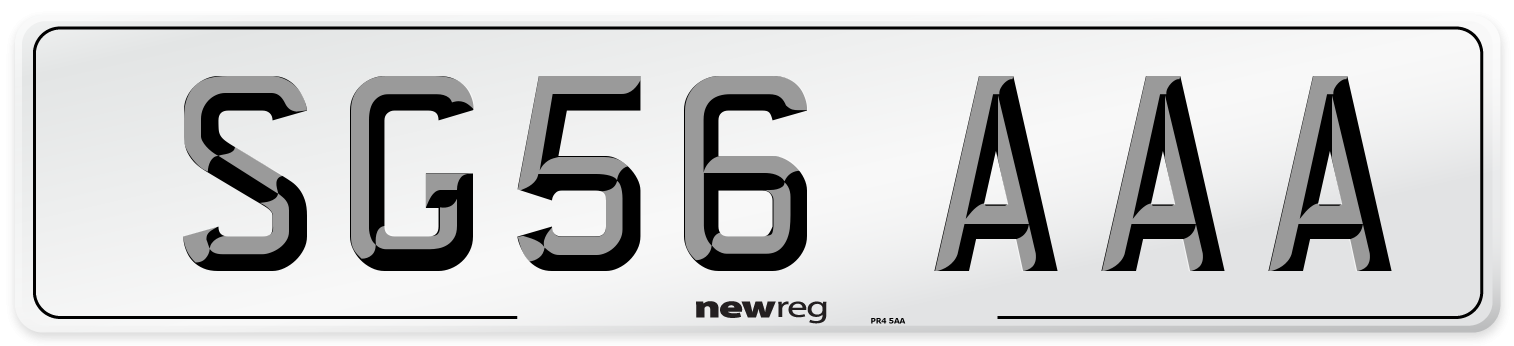 SG56 AAA Front Number Plate
