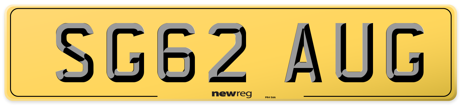 SG62 AUG Rear Number Plate