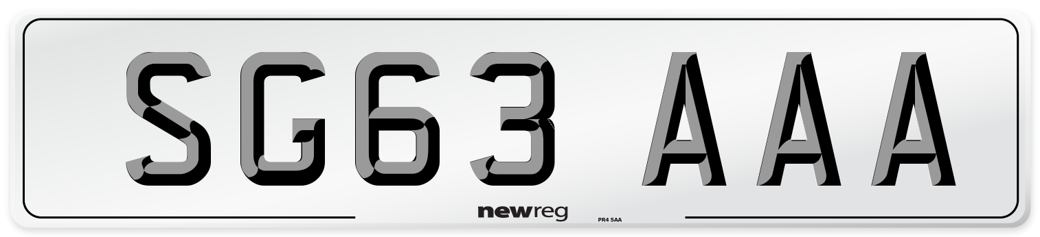 SG63 AAA Front Number Plate