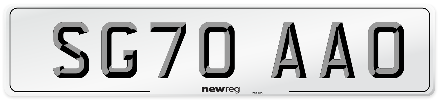 SG70 AAO Front Number Plate