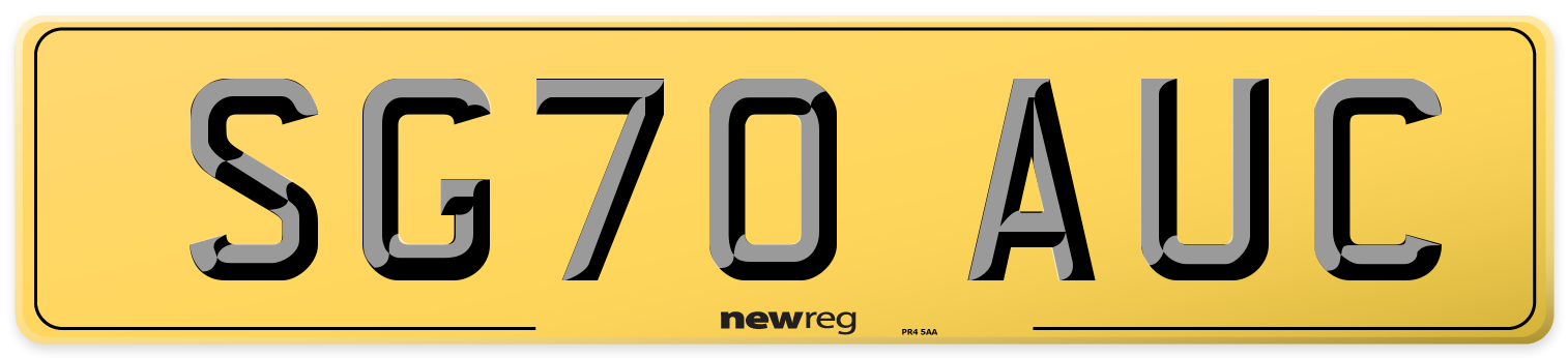SG70 AUC Rear Number Plate