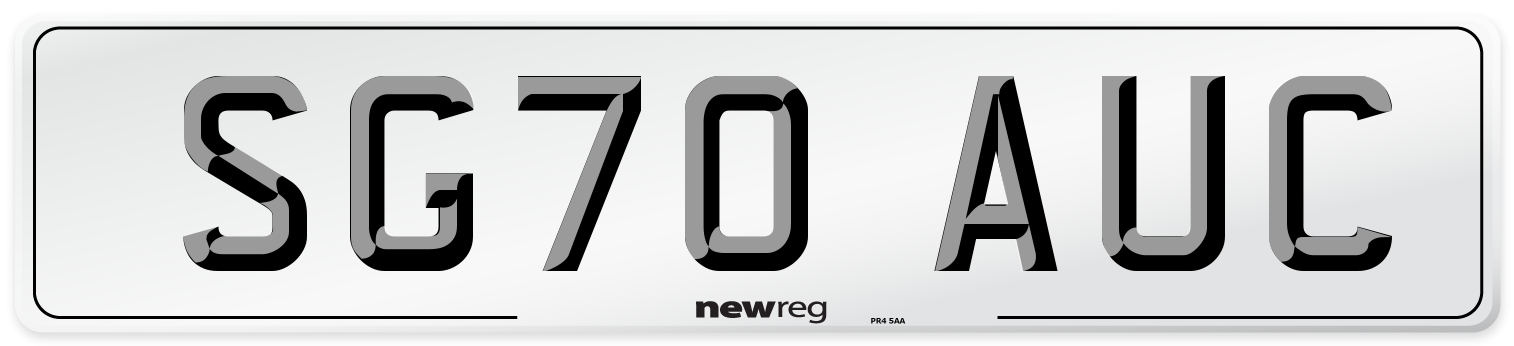 SG70 AUC Front Number Plate