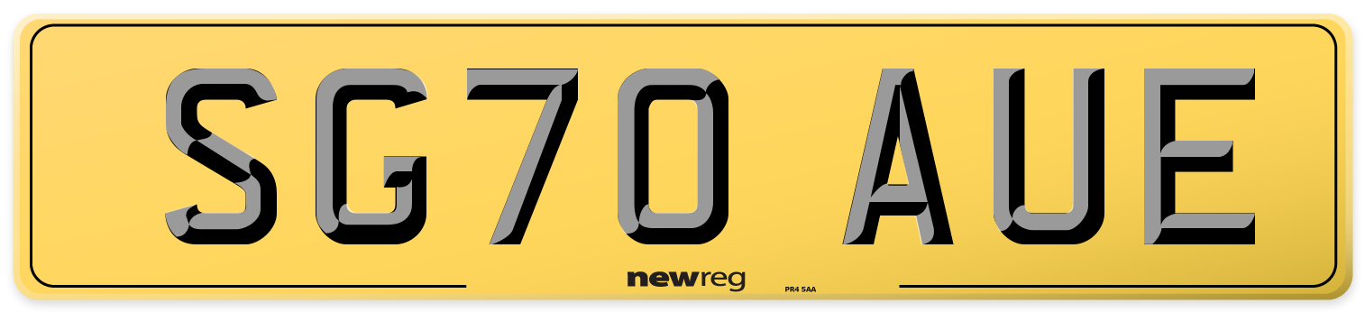 SG70 AUE Rear Number Plate