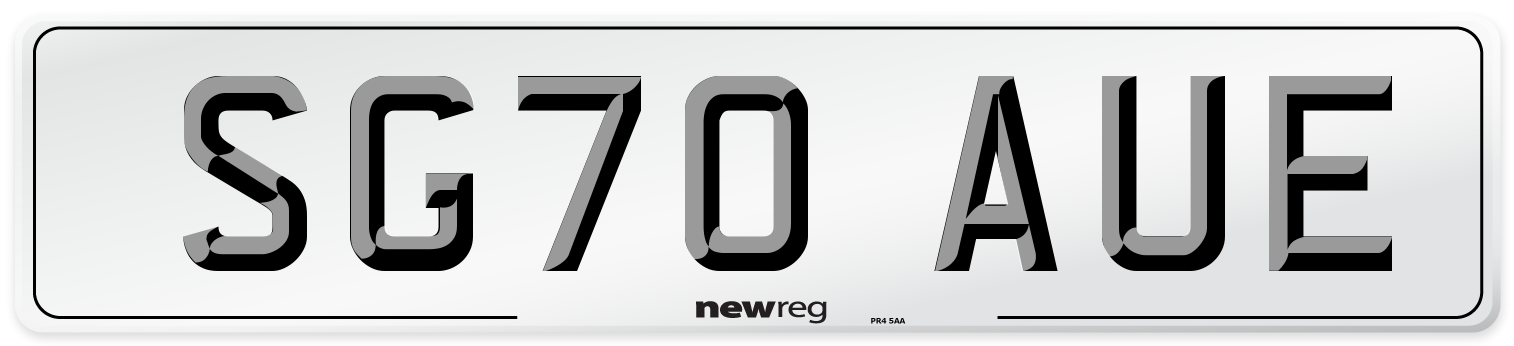 SG70 AUE Front Number Plate